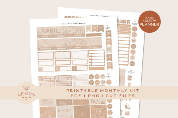 Download Monthly Printable Planner Sticker Kit - Sticker Collection