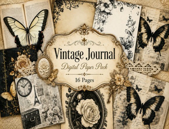 Download Vintage Botanical Junk Journal Pages - Journal pages Collection