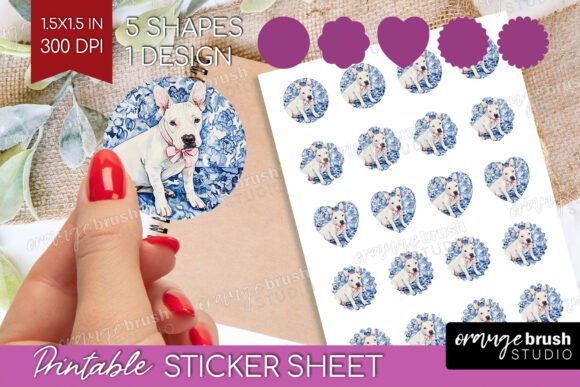 Download Bull Terrier Dog Floral Printable Sheet - Floral printable sheet Collection