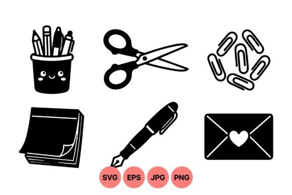 Download Cute Office Supplies Clipart Set - Cute Collection