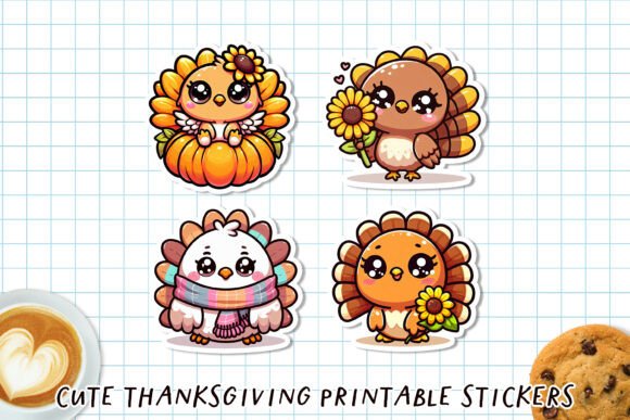 Download Cute Kawaii Thanksgiving Stickers | Fall - Cute Collection