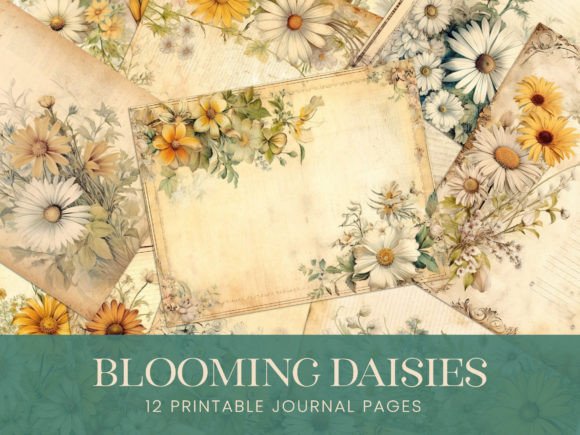 Download Vintage Daisy Flowers Junk Journal Pages - Journal pages Collection