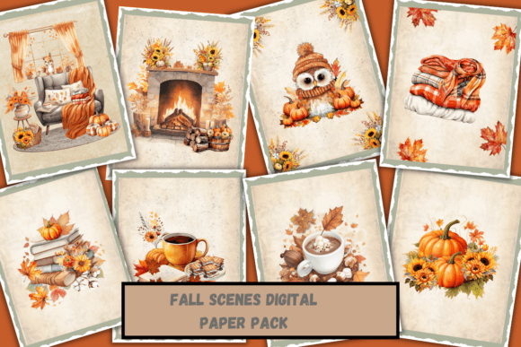 Download Cozy Fall Scenes Printable Journal Pages - Journal pages Collection