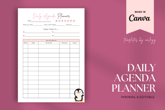 Download Minimal Cute Daily Agenda Planner - Cute Collection