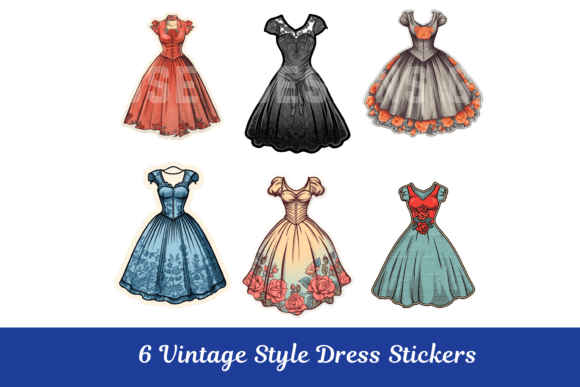 Download Vintage Dress Ephemera Fussy Cut Sticker - Sticker Collection