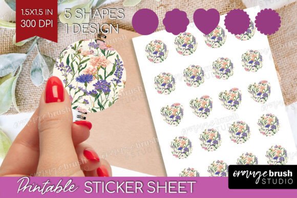 Download Spring Floral Printable Sticker Sheet - Sticker Collection