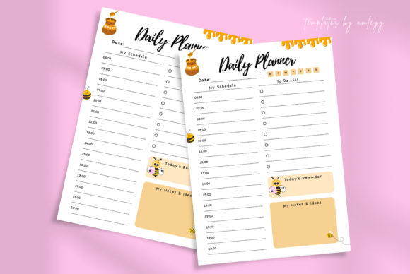 Download Cute Bee-Themed Daily Planner Template - Cute Collection