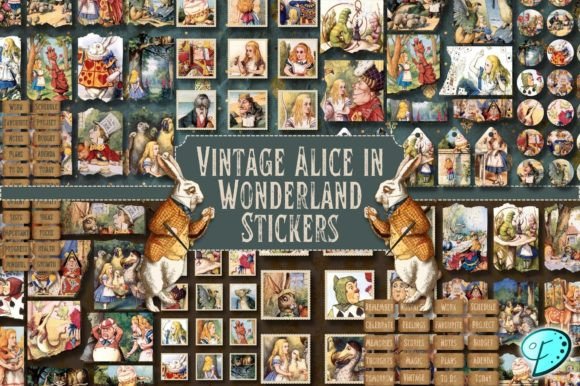 Download Vintage Alice in Wonderland Stickers - Sticker Collection