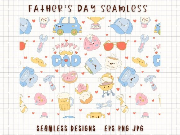 Download Father Seamless Cute Dad Digital Paper - Cute Collection