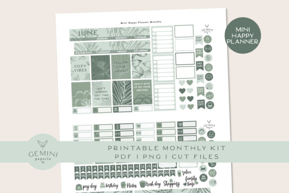 Download Monthly Printable Planner Sticker Kit - Sticker Collection