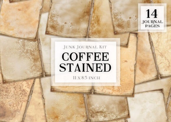 Download Coffee Dyed Junk Journal Pages - Journal pages Collection