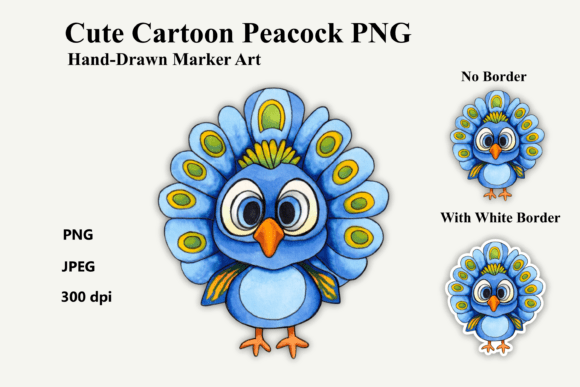 Download Cute Cartoon Peacock Mascot PNG - Cute Collection