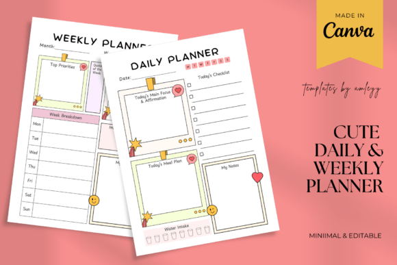 Download Cute Daily &amp; Weekly Planner Template - Cute Collection