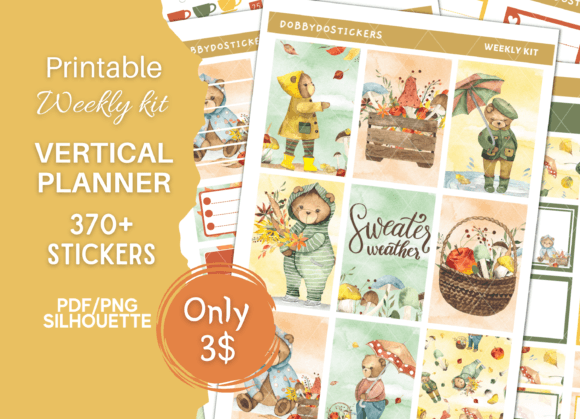 Download Fall Printable Planner Stickers Kit - Sticker Collection