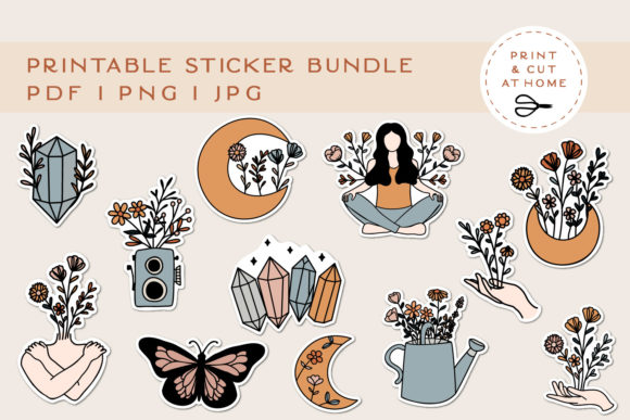 Download Printable Flower Stickers for Cricut - Sticker Collection