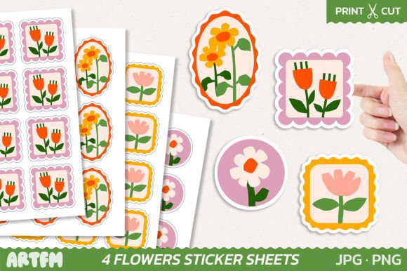 Download Vintage Flowers Sticker Sheets - Sticker Collection