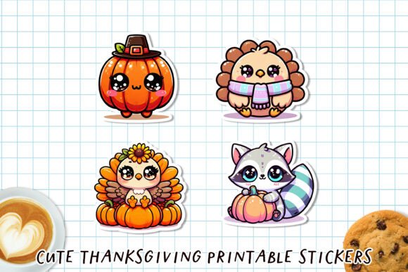 Download Cute Kawaii Thanksgiving Stickers | Fall - Cute Collection